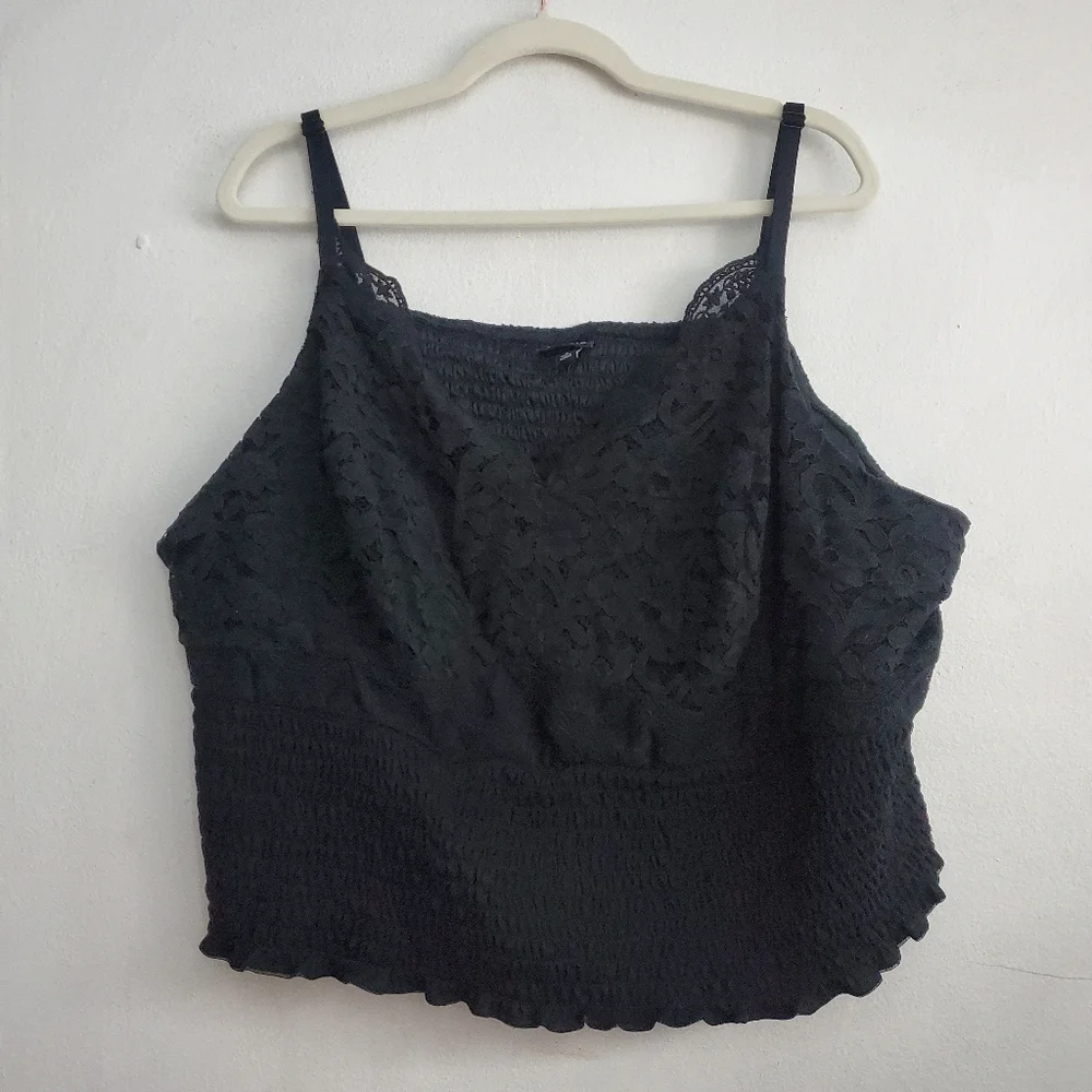 Torrid Lace Smocked Crop Top - Picture 4 of 9